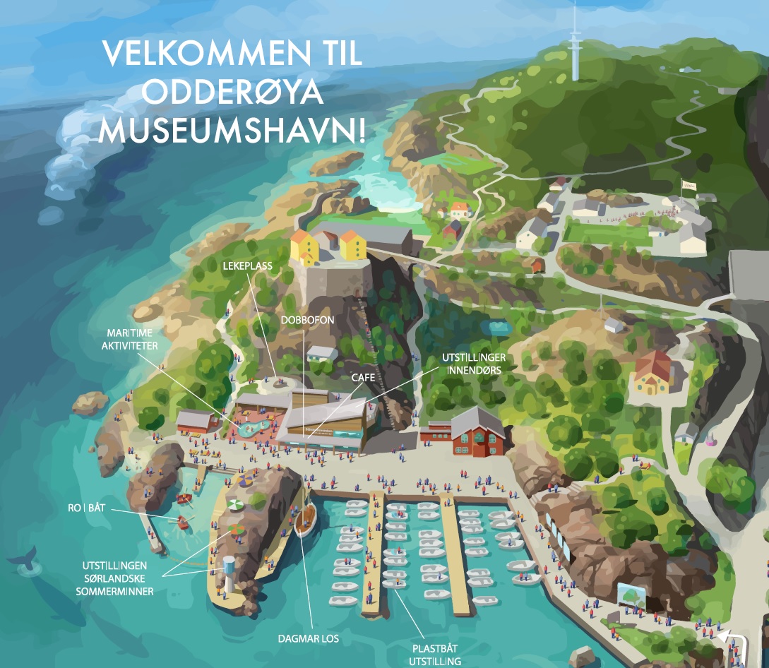Kart Odderøya museumshavn.