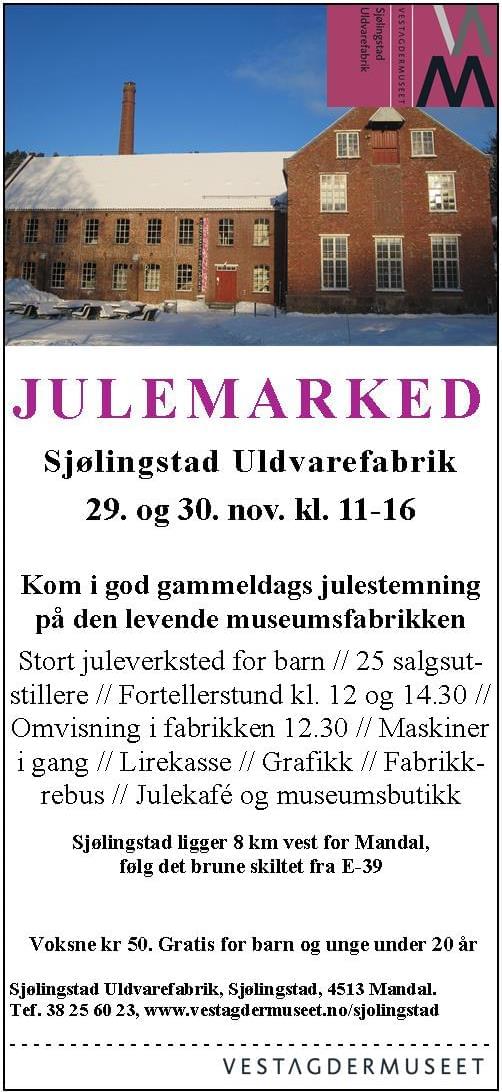 Julemarked på Sjølingstad Uldvarefabrik