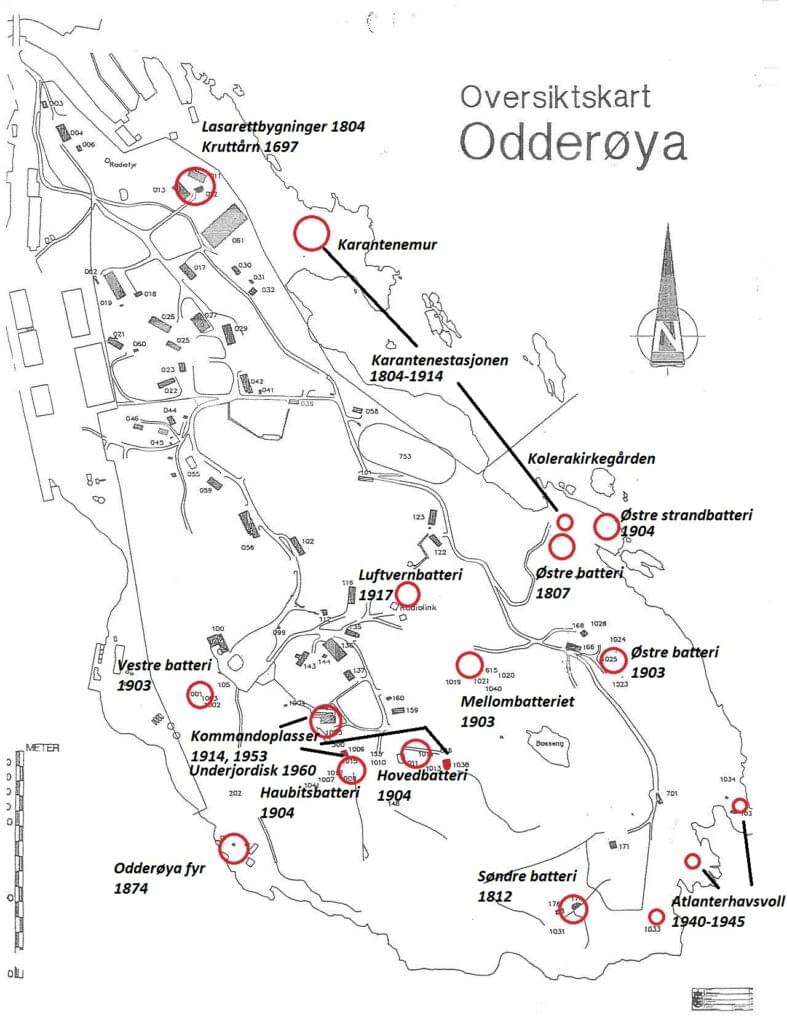 Kulturminner Odderøya kart