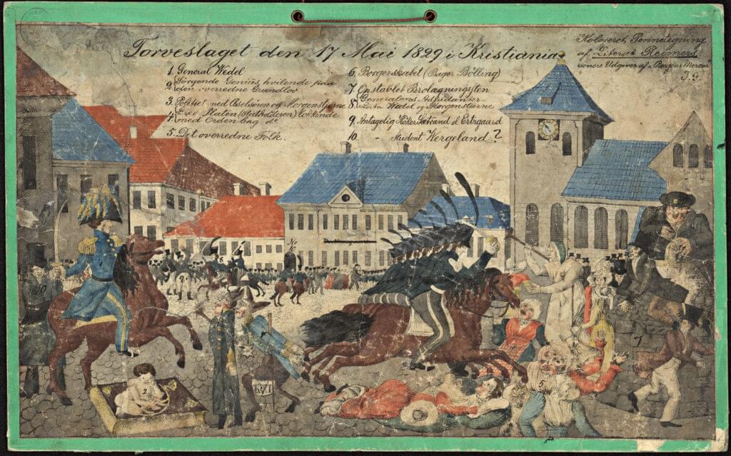 Torvslaget_den_17_Mai_1829_i_Kristiania_KLARERT_NASJONALBIBLIOTEKET