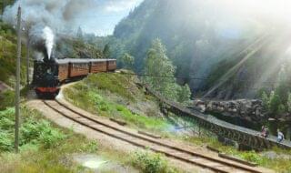 Setesdalsbanen og Tømmerrenna mellom Steinsfoss og Paulen bru