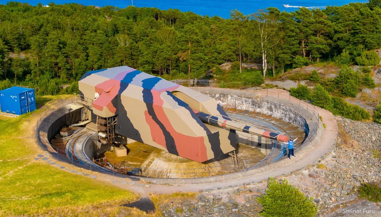 Kristiansand kanonmuseum. Drone foto Steinar Furu.