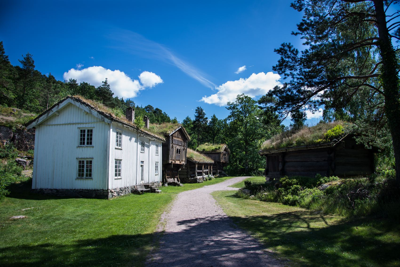 Husene på Kristiansand museum. 