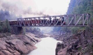 Paulen bo, Setesdalsbanen. Lok 2 og lok 5 i 1989. Foto John R. Sørensen