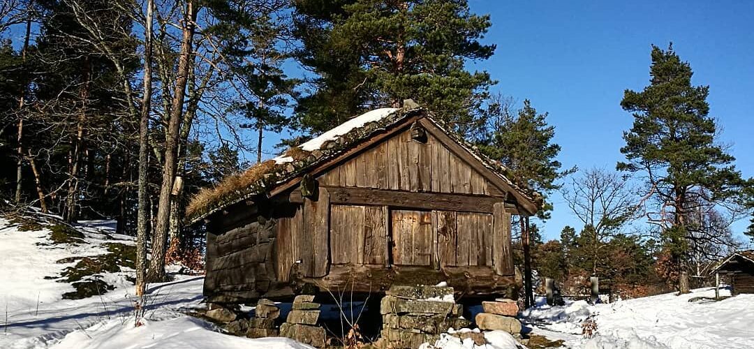 Bilde av bygg på Setesdalstunet fra vinteren 2019
