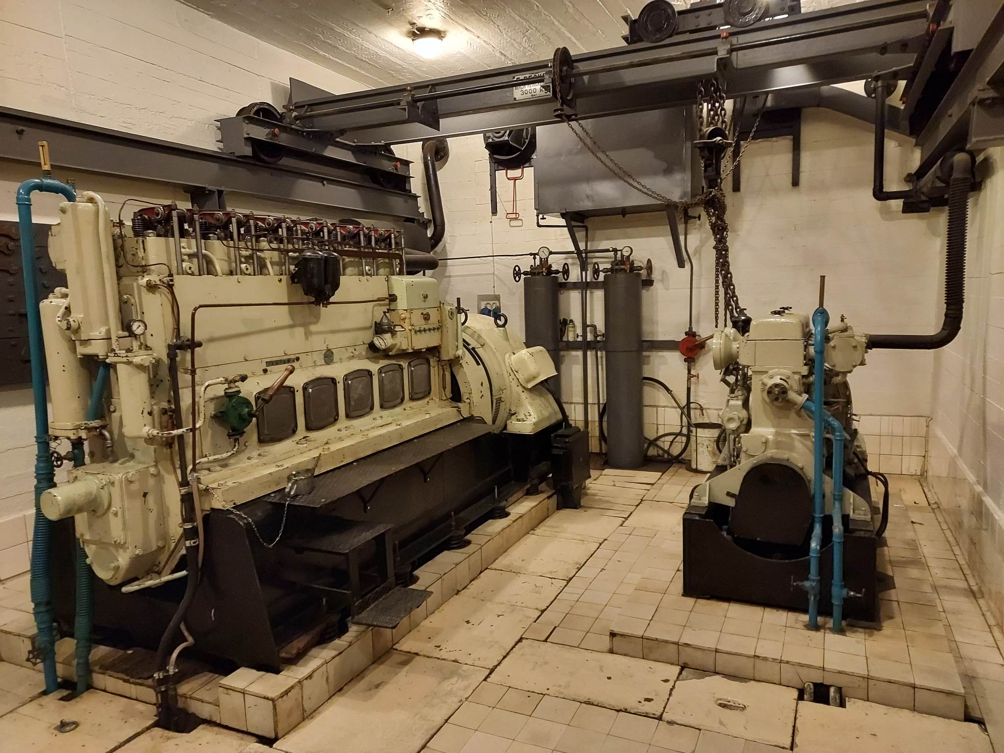 Teknisk anlegg på Kristiansand kanonmuseum.