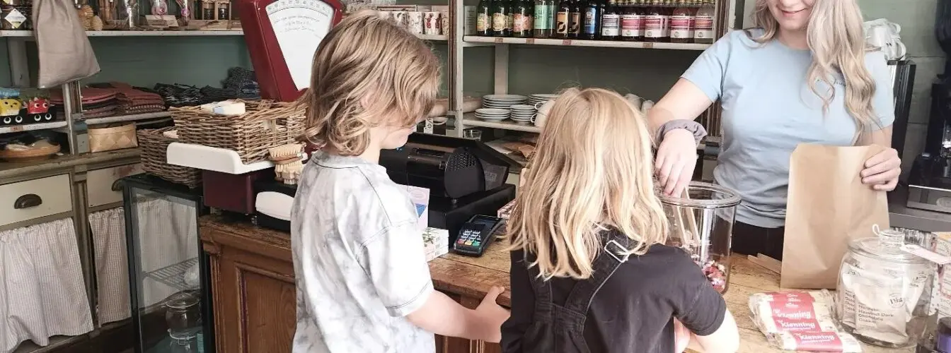 Flekkefjord museum Krambua kafe og butikk.