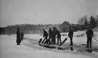 Istrafikk 1909-1911, Frøvik, Kragerø. Foto Berg - Kragerø Museum.