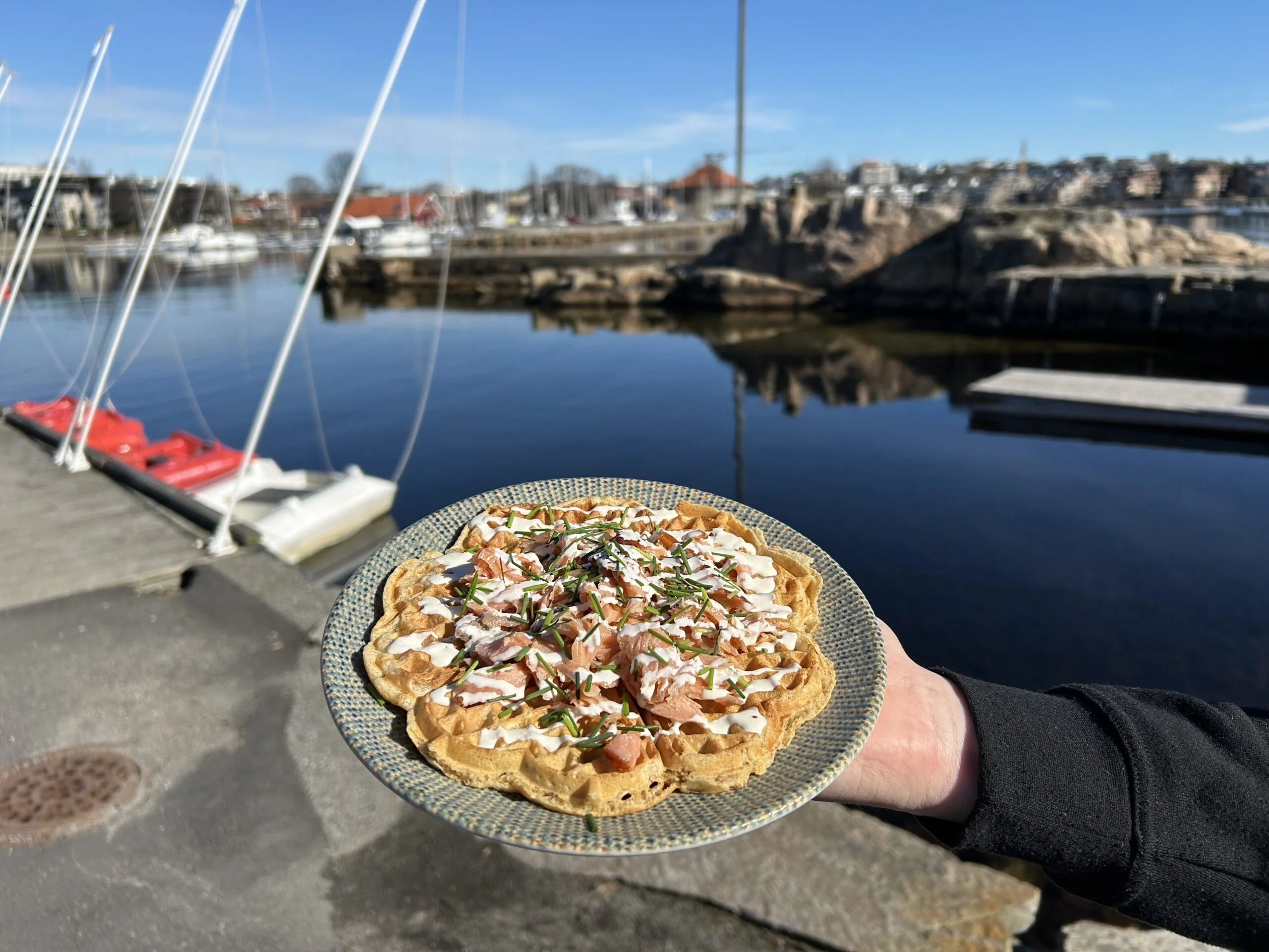 Vaffel i Odderøya museumshavns kafe.
