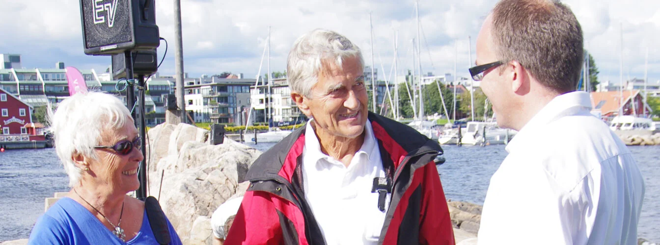 Båtkonstruktør Eivind Amble på Plastikk 2013. Foto Arve Lindvig // Vest-Agder-museet