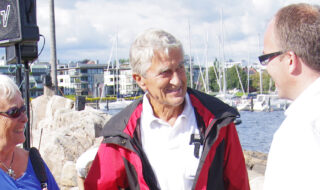 Båtkonstruktør Eivind Amble på Plastikk 2013. Foto Arve Lindvig // Vest-Agder-museet